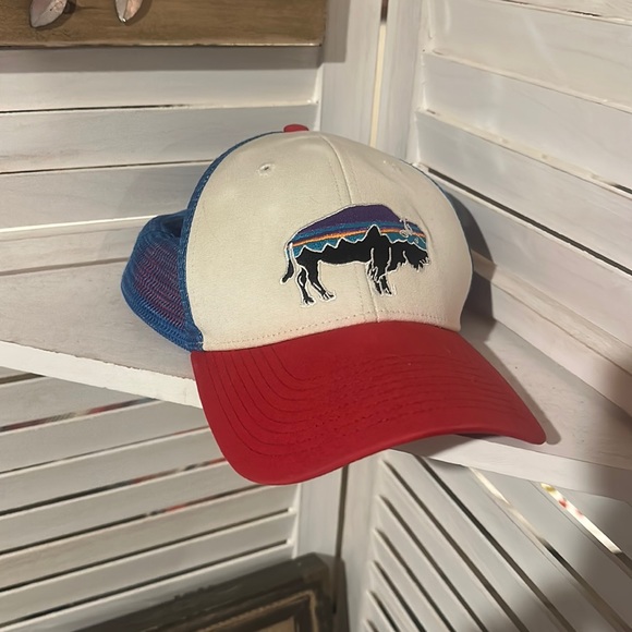 Patagonia Other - Patagonia Bison Hat red white and blue trucker adjustable